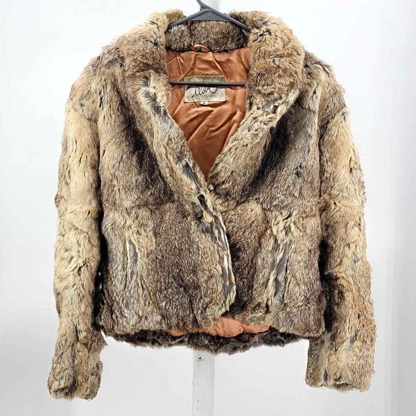 Vintage Elam M Natural Rabbit Fur Coat FOR Upcycle or Costume Rubbing wear holes