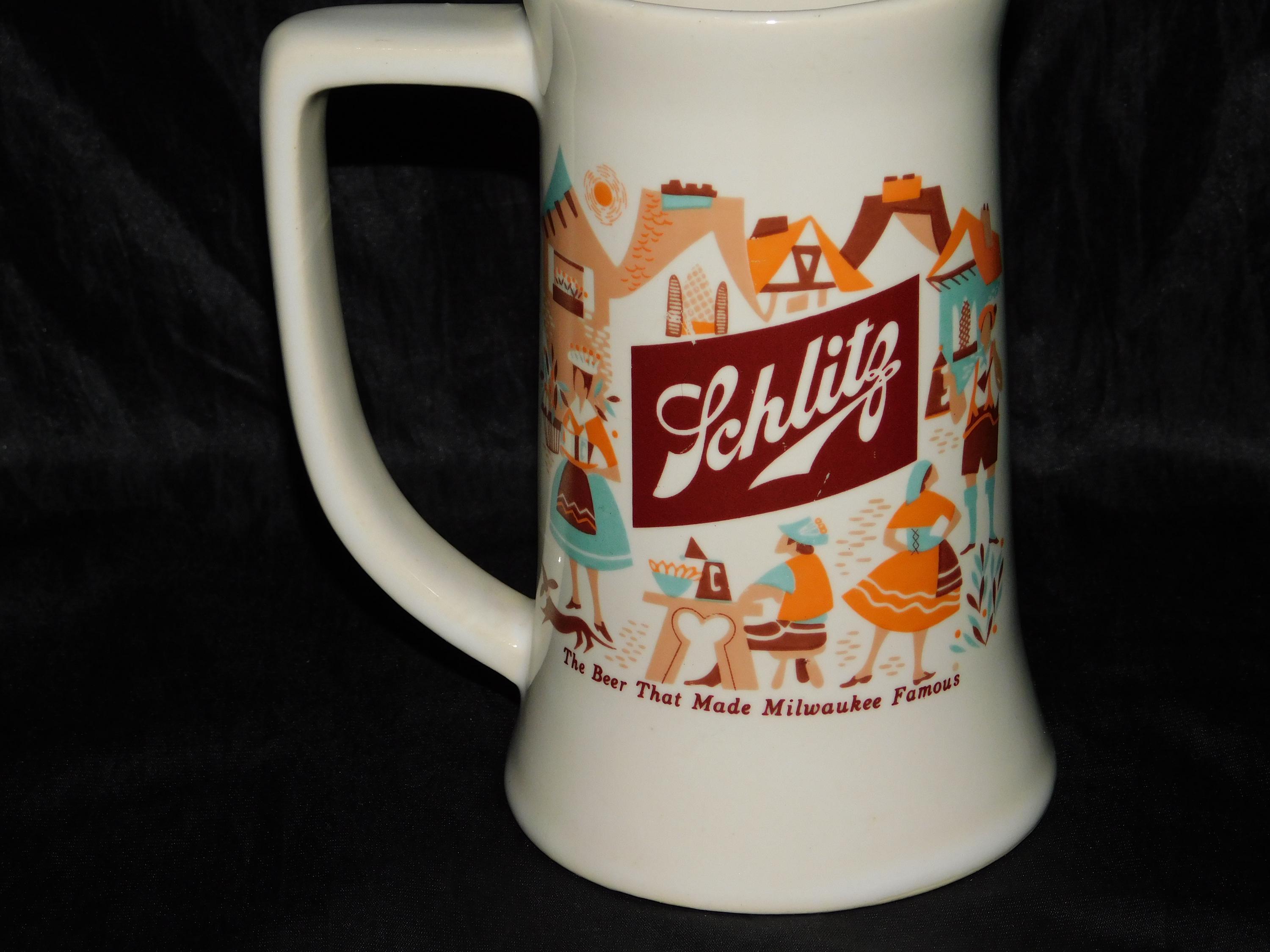 Vintage 60s Schlitz Beer Mug Stein the Beer That Made Milwaukee