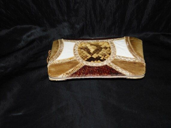 Vintage Caprice Snakeskin Purse Shoulder Bag Patc… - image 7