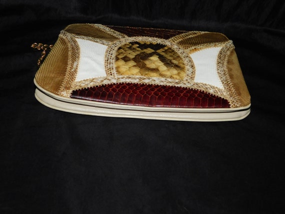Vintage Caprice Snakeskin Purse Shoulder Bag Patc… - image 10