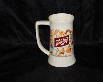 Vintage 60s Schlitz Beer Mug Stein the Beer That Made Milwaukee