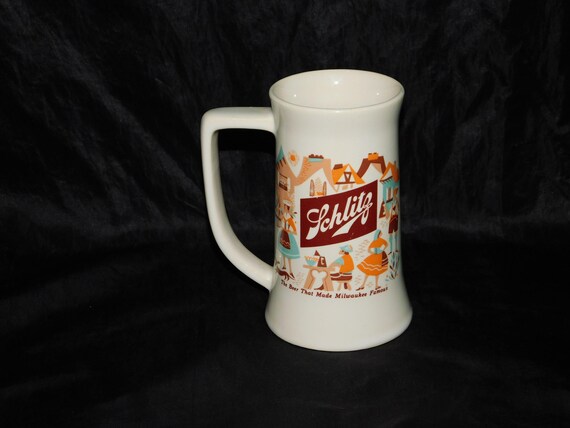Vintage 60s Schlitz Beer Mug Stein the Beer That Made Milwaukee