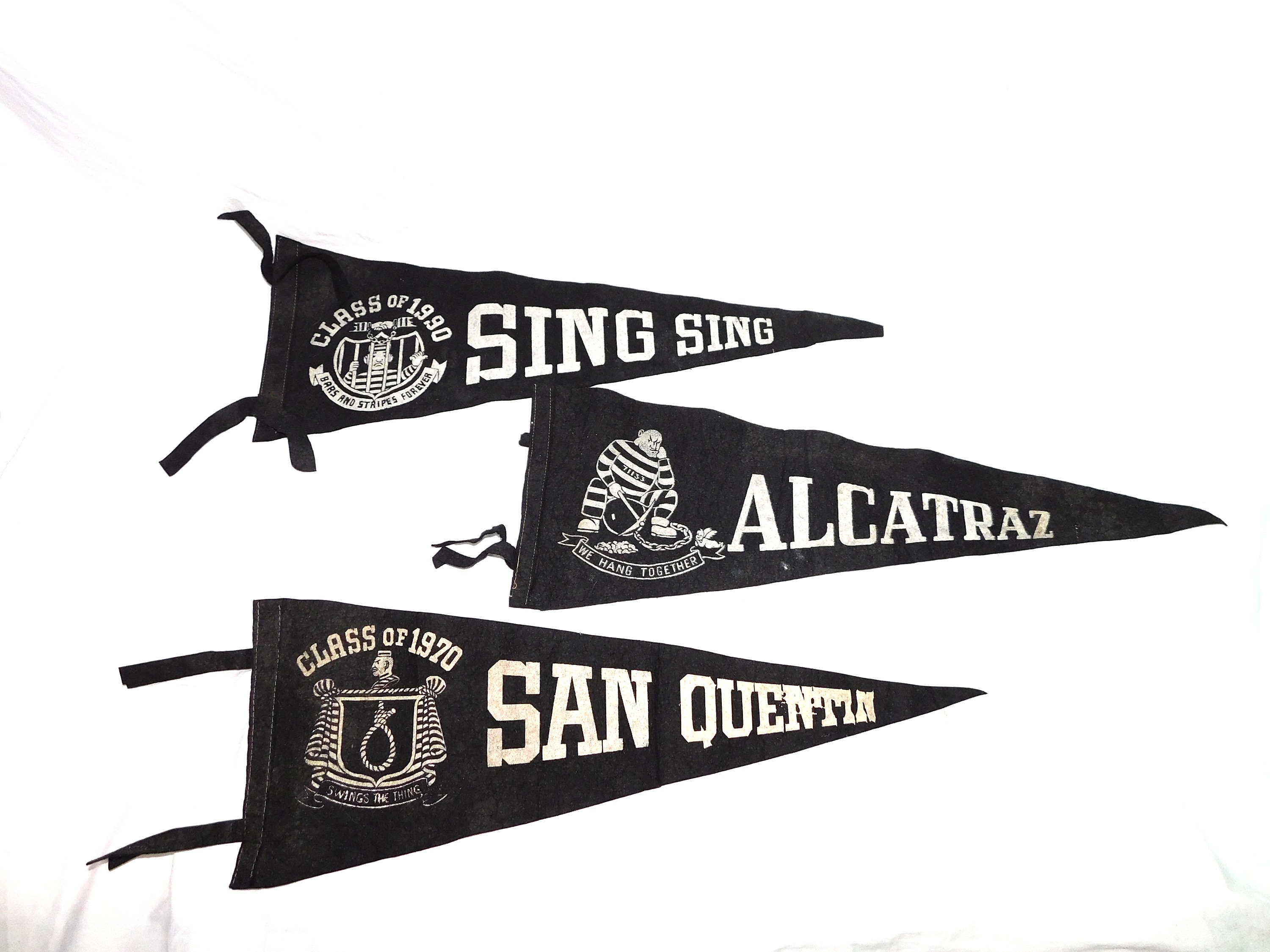 50s alcatraz prison souvenir pennant