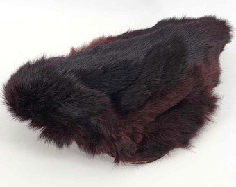 Antique Ladies Black Beaver Fur Hat Winter Formal Topper Victorian Edwardian Early 1900s Alaska Gold Rush Era