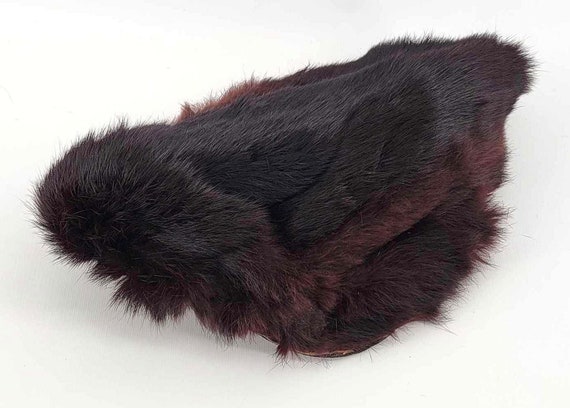 Antique Ladies Black Beaver Fur Hat Winter Formal… - image 1