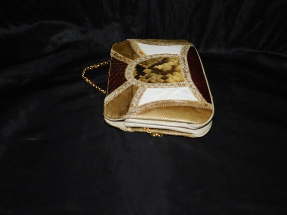 Vintage Caprice Snakeskin Purse Shoulder Bag Patc… - image 8
