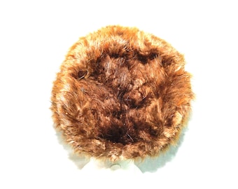 Vintage Alaska Beaver Fur Pillbox Style Hat Women XS S Black Velvet Lined Winter Alaskan