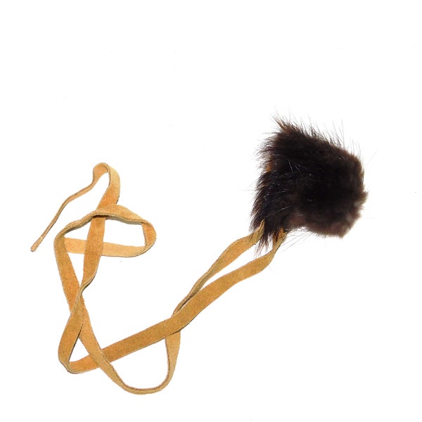 Alaska Novelty Beaver Fur Nose Warmer Leather Tie Straps Around Head Novelty Gag Gift