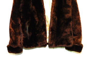 Vintage Mouton Fur Coat very dark brown | eBay