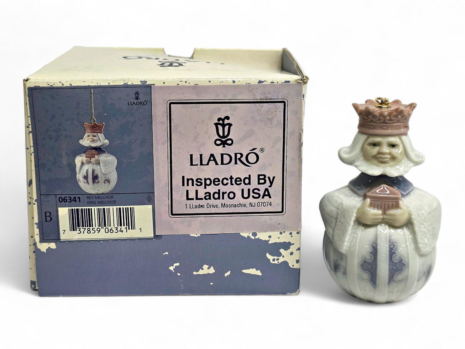 Vtg Lladro King Melchior Christmas Ornament Wise Man Nativity