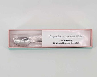 Vintage Alaska Baby Spoon Delivered With Love At Alaska Regional Hospital In Box New Alaskan Baby Gift