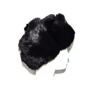 Vintage B Altman Co M Mens Black Fur Hat Cossack Style Tie  display picture 2