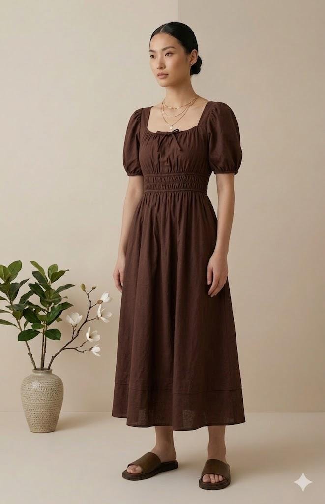 brown milkmaid dress boohoo Women's Polka Dot Milkmaid Mini Dress - Brown