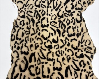 Leopard Print Sheepskin Hide | Genuine Sheep Fur Rug, Leather Crafts