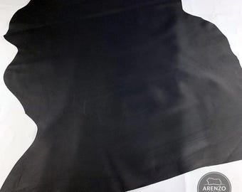 Schwarzes Nappa-Lammleder - Weiches, glattes Bekleidungsleder, Bikerjackenleder, Premium-Ledergewebe, Polster- und Bastelbedarf