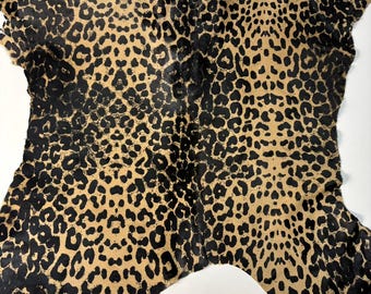 Genuine Leopard Print Hair-On Leather Hide | DIY Bags & Accessories