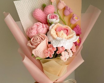 Mother's Day Gift, Handmade Crochet Flowers Bouquet, Wife Gift, Birthday Gift, Wife, Girlfriend, Mom, Class of 2026 Gift , Gift For Her