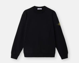 Sudadera de algodón Stone Island con cuello redondo, estilo urbano.
