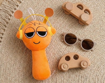 Sprunki Incredibox Plush - Oren The Orange Character - Soft Stuffed Animal - Music Game Fan Gift & Gamer Merch - Rhythm Game Toy