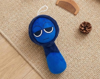 Sprunki Incredibox Jevin Plush - Blue Horror Game Character - Soft Stuffed Animal Doll - Viral TikTok Gamer Gift - Spooky Cute Toy