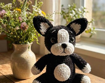 Amigurumi Boston Terrier Dog – Crochet Plush PDF Pattern, Boston Terrier Puppy Dog Pattern, Boston Terrier Crochet Pattern