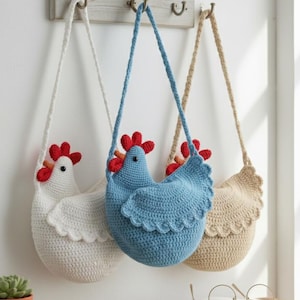 Crochet Chicken Bag Pattern PDF - Whimsical Hen Shoulder Purse Tutorial - Handmade Gift for Animal Lovers - DIY Crochet Accessory Pattern