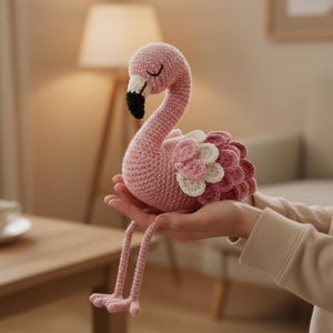 Cute Flamingo Amigurumi Pattern - Pink Flamingo Crochet PDF - Nursery Decor DIY - Crochet Animal Pattern for Beginners - Digital Download