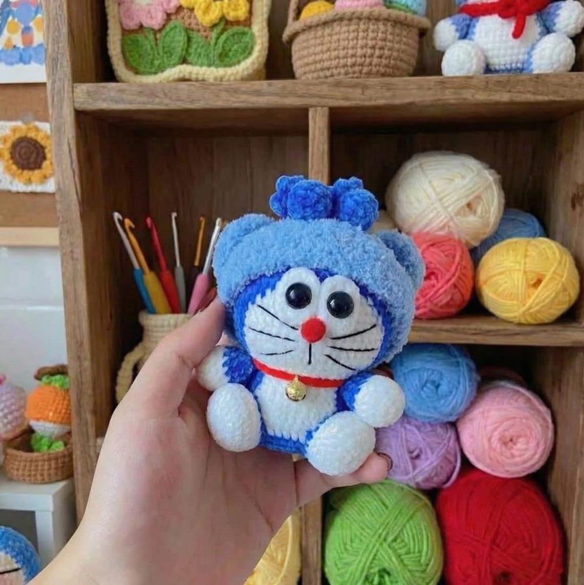 Doraemon Pattern Printable Doraemon Blueberry Crochet Pattern - Doraemon Cat With Hat PDF English ...