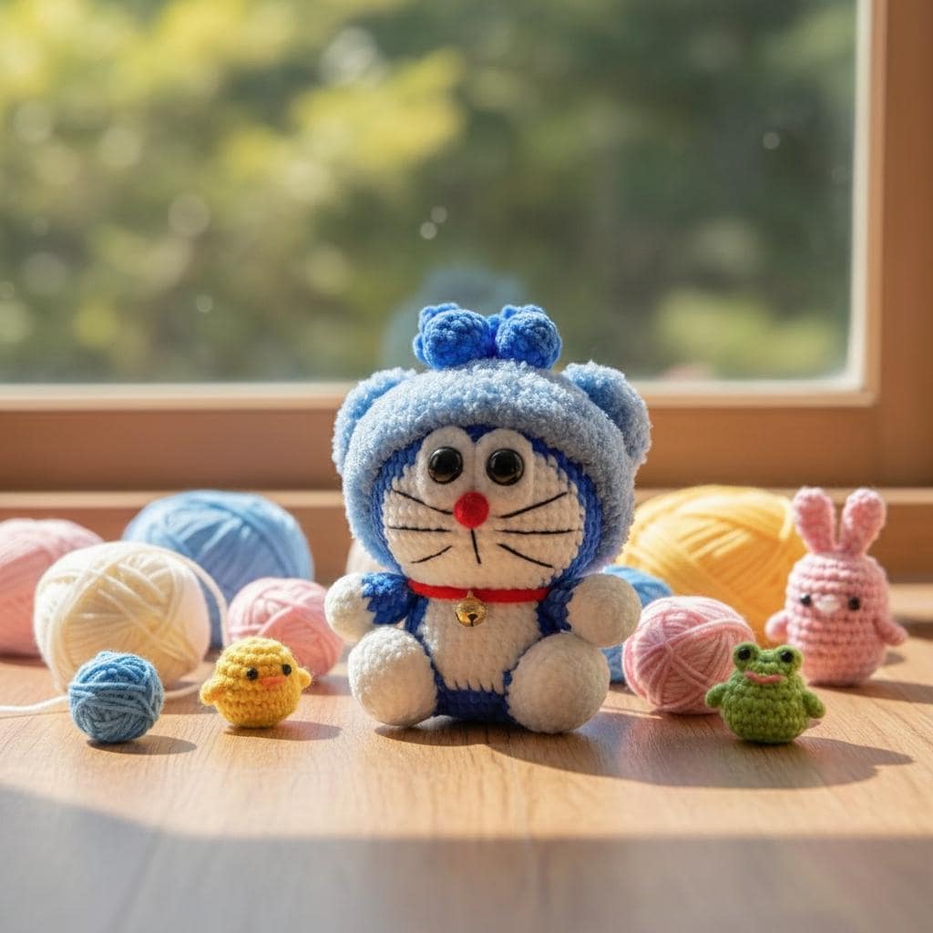 30 Blueberry Crochet Patterns for Fruit-Inspired Amigurumi, Keychains, Plushies, and More 14 Doraemon Blueberry Crochet Pattern
