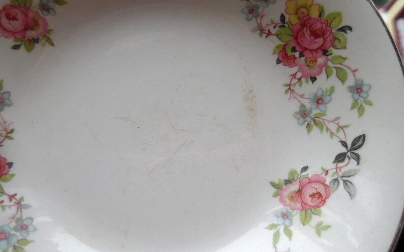 Bread Plates Saucers Floral Pattern Berry Bowls Small Lot of Vintage 1966 Cronin China Plate