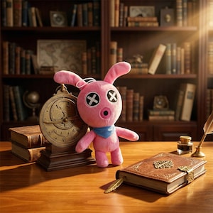 Poppy Playtime Chapter 5 Loopsy Noodle Reversible Plush Wrongside Outimals Pink Bunny Creepy Cute Stuffed Animal Toy