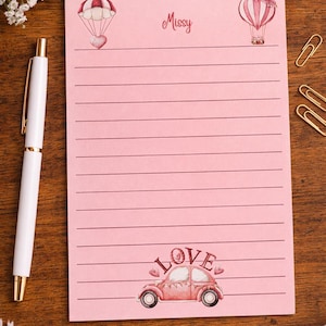 Personalized Pink Love Notepad | Custom Stationery Gift