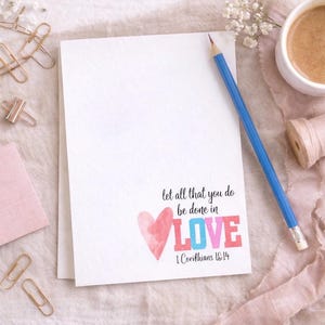 Christian Scripture Notepad, teacher gift,  Inspirational Stationery, mother's day