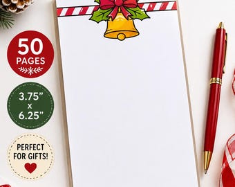 Christmas Notepad, Holiday Writing Pad, Cute Christmas Stationery, Christmas Memo Pad, Stocking Stuffer, Teacher Gift, Secret Santa Gift