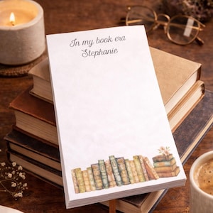 Personalized Book Era gift,  Book Lover Notepad, In My Book Era, Custom Name Notepad for Readers, Bookish Gift, Booktok,
