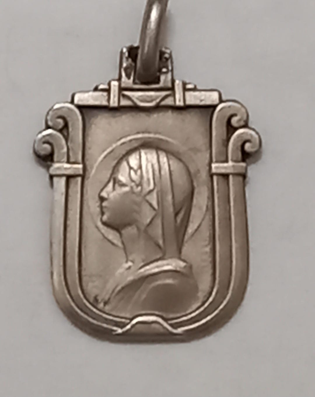 Silver Religious Medal of the Virgin Mary - Art Deco - Etsy