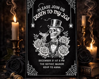 Death to My 20s Invitation, RIP 20s Birthday Invite, Funeral for My Youth, 30th Birthday Party, Gothic 30th Invite, RIP Twenties