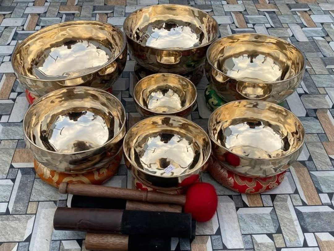 4-8" Professional Chakra Healing Singing Bowl Set, Set of 7 Chakra ...