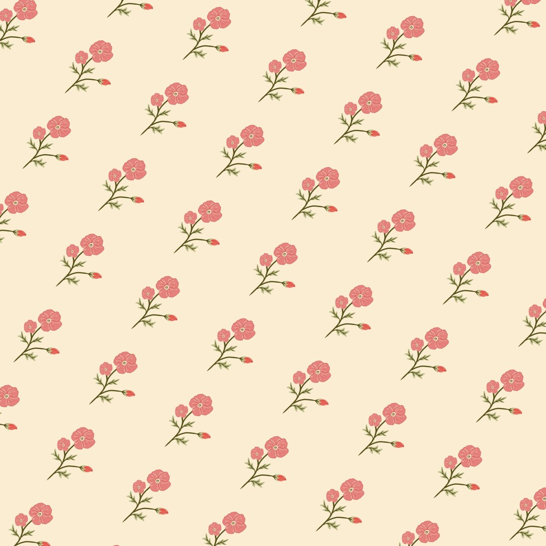 Seamless Vintage Floral Pattern - Pink Flower Digital - Etsy