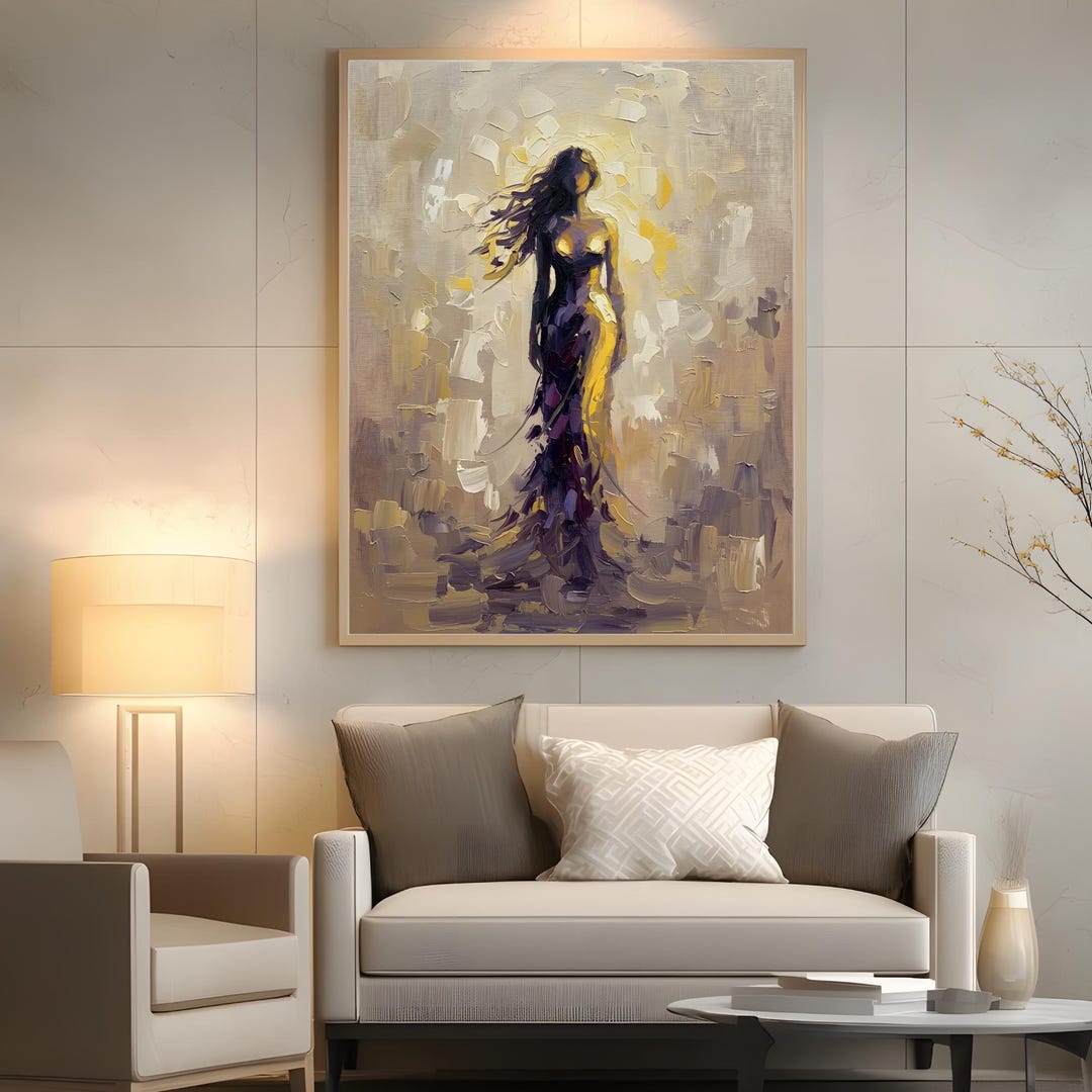 Elegant Abstract Art Woman Oil Texture Painting Printable Wall Decor - Etsy