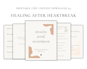 Heartbreak Healing Journal | Guided Prompts, Self-Worth Workbook (PDF)