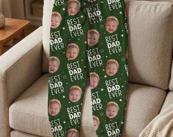 Custom Face Pajama Pants, Best Mom Ever Best Dad Ever, Photo Pants ,Pajama pants,Custom Photo Best Dad Mom Ever Family Sweatpants