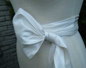 Ivory Dupioni Silk Sash  various shades available & various ways to tie