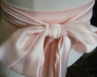 Variety of shades: Sash satin charmeuse various way to tie