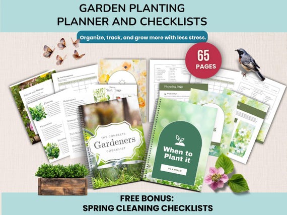 Garden Planner Printable, When to Plant Seasonal Planting Guide, Vegetable Herb Planting Schedule, Garden Tracker & Checklist Bundle PDF