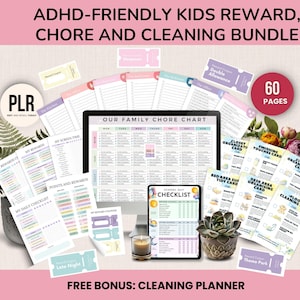 ADHD Kids Chore Chart Bundle Printable, School, Reward, Allowance, Daily Checklist, Weekly Chores, Behavior, Consequences, Screen Time