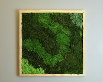 Moss Wall Art Decor, Botanical Green Nature Panel, Natural Interior Accent Piece, Handmade Organic Gift, Real Preserved Moss Decor,