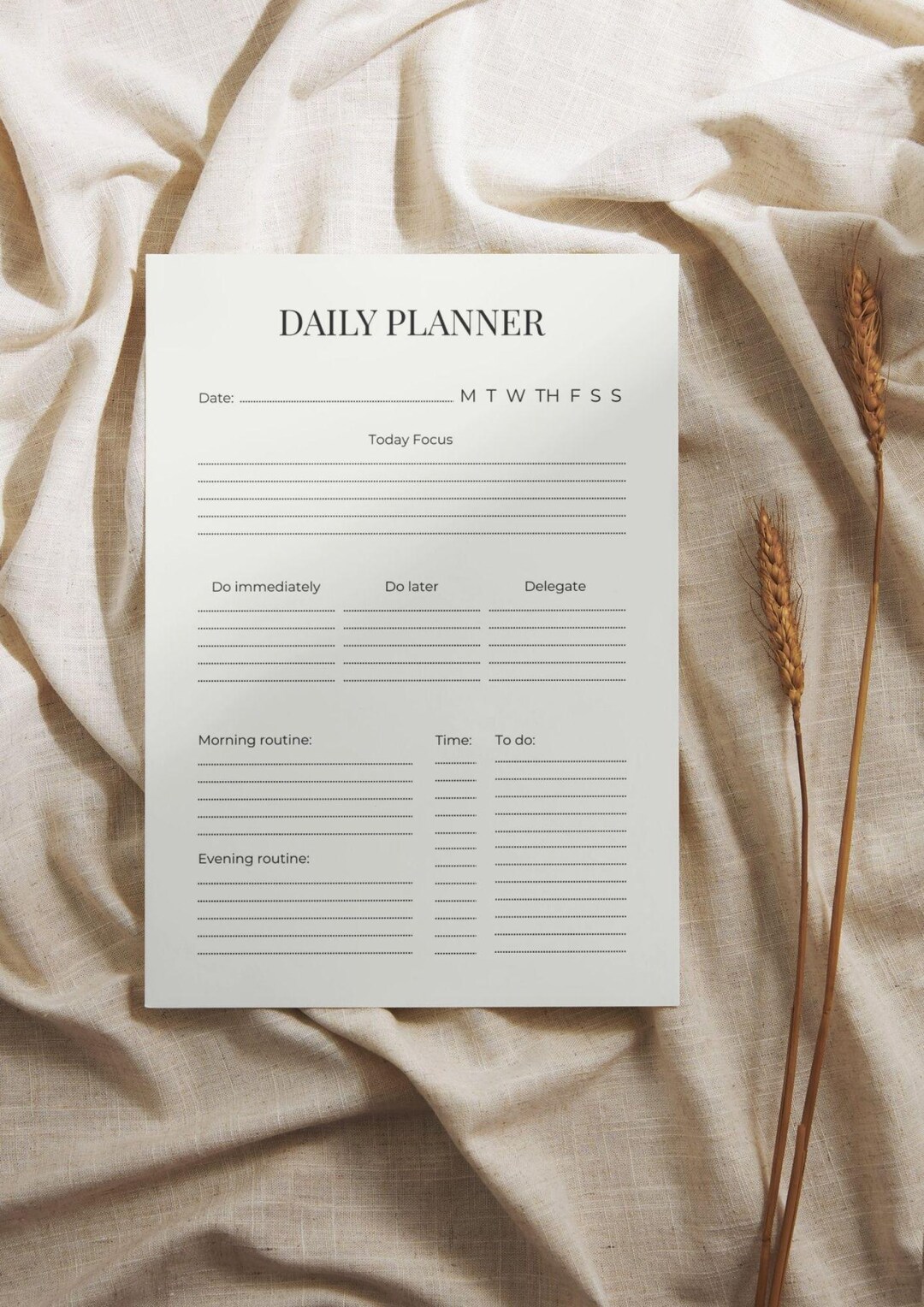 Daily Planner Printable A4 A5 – Minimalist Planner Page – Productivity ...