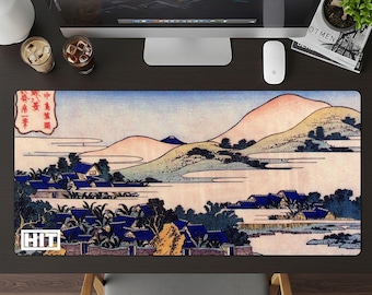 Japanese Village Scene Desk Pad, Custom Mouse Pads, Gamers Mouse pad decor, Unique Gaming Mousepads