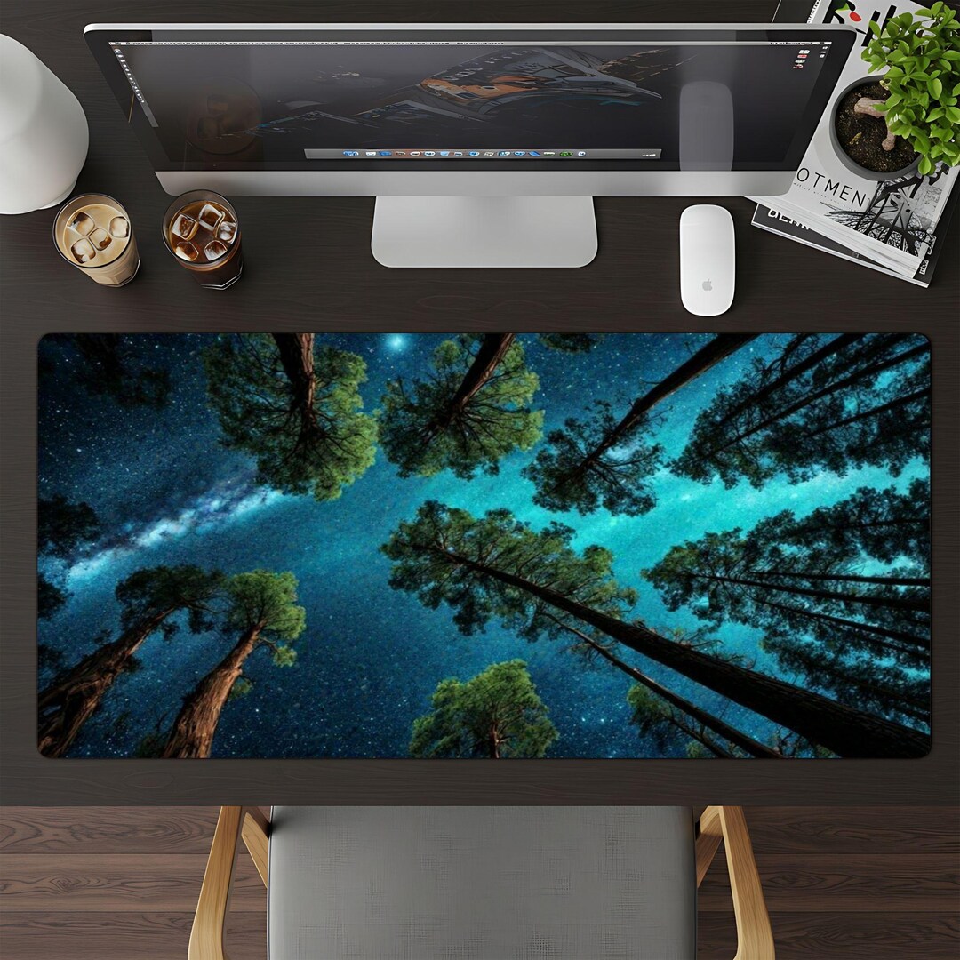 Tree Mouse Gaming Stars in the Trees Desk Pad, 4mm Thick Large Custom Mouse Pads, Gamers ...